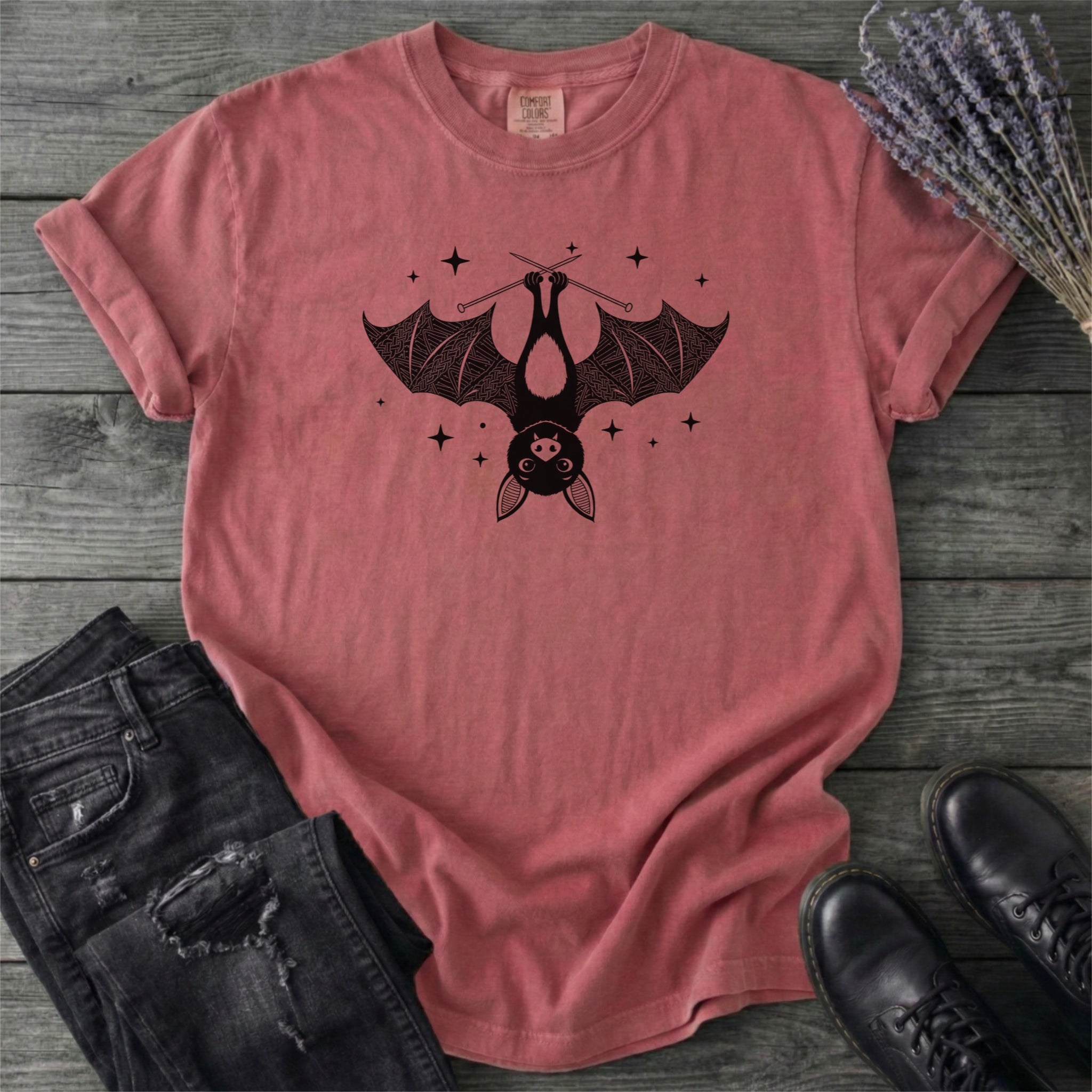Bat Knitting T-Shirt