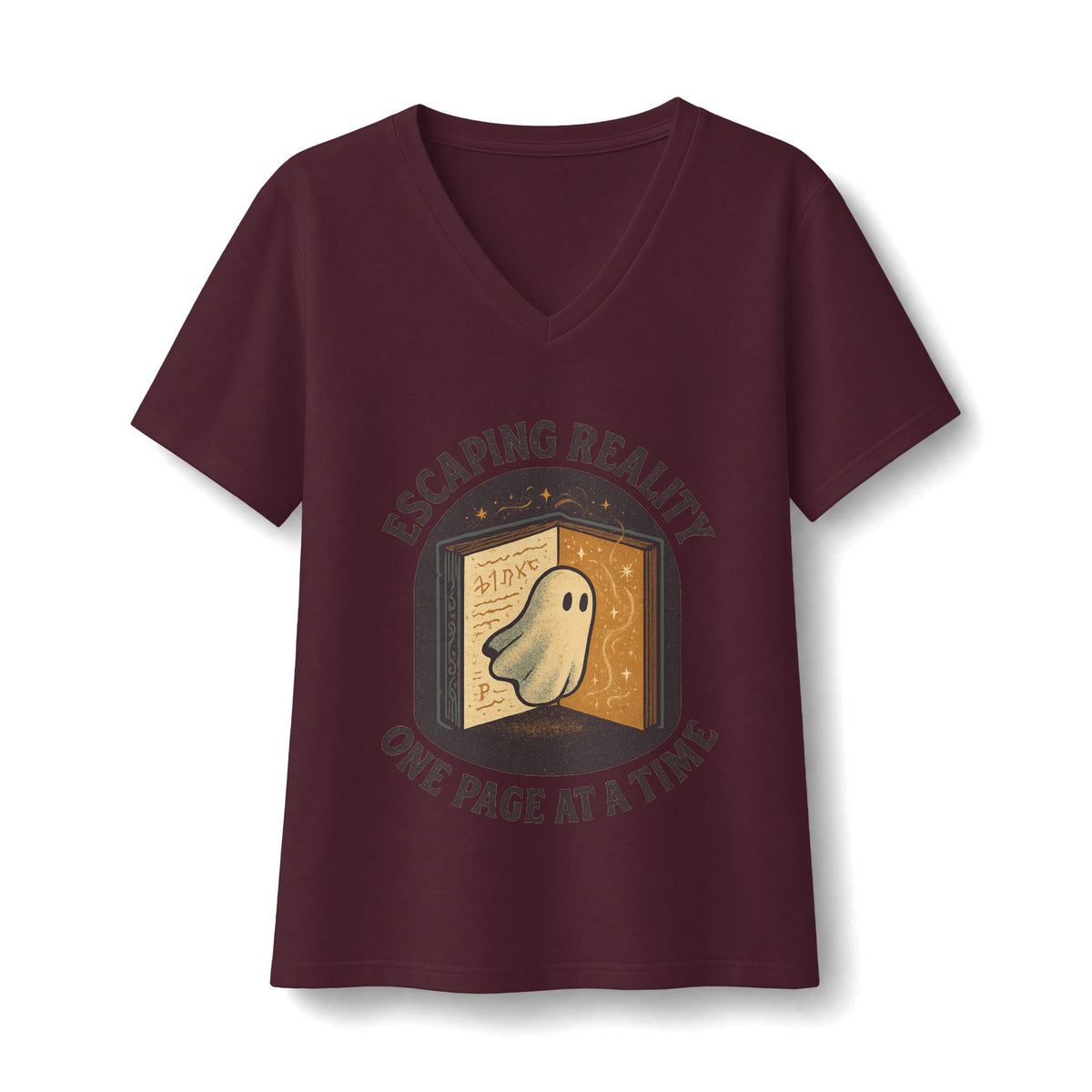 Escaping Reality One Page At A Time V-Neck T-Shirt