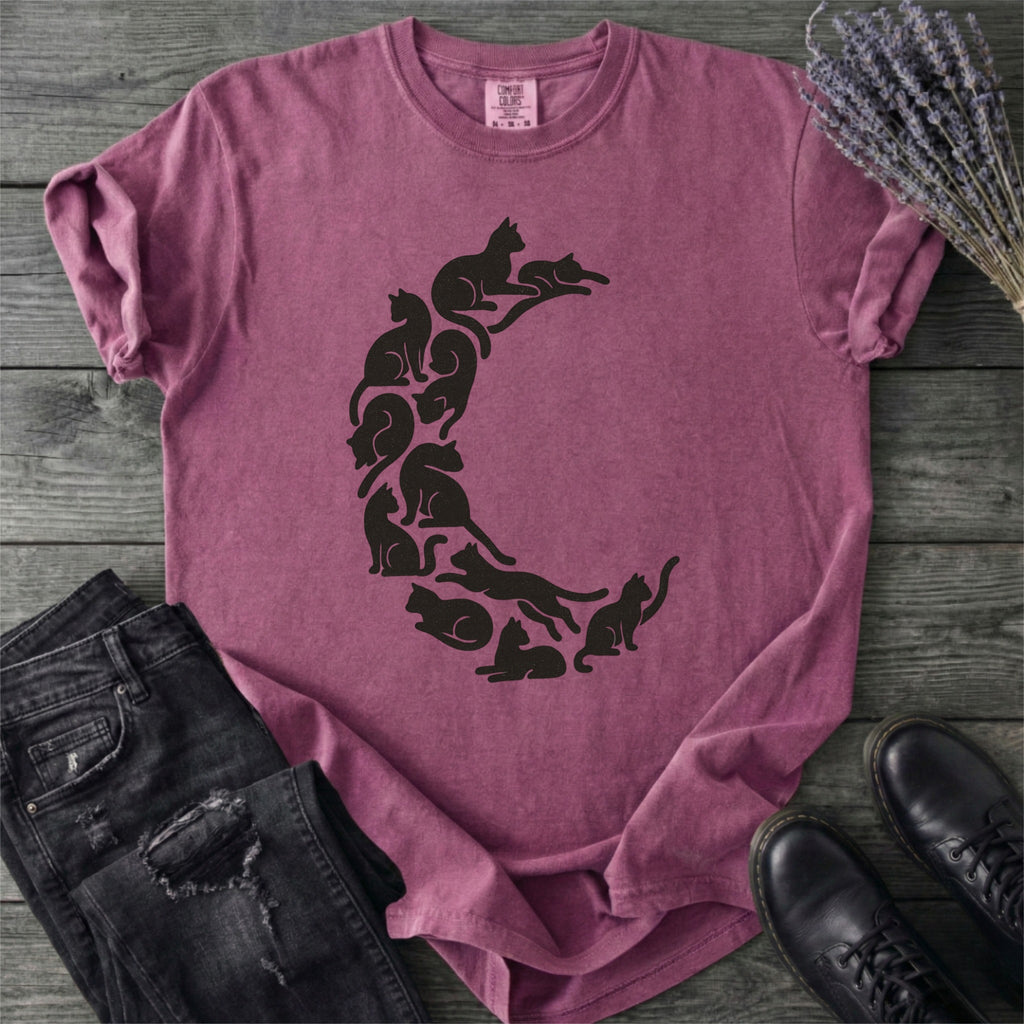 Crescent Moon Black Cats T-Shirt