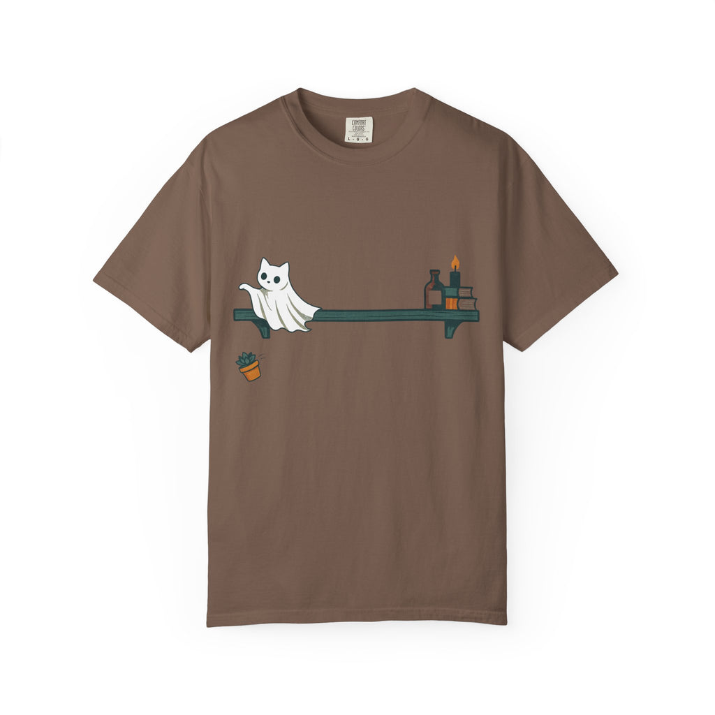 Ghost Cat Knocking Off T-Shirt