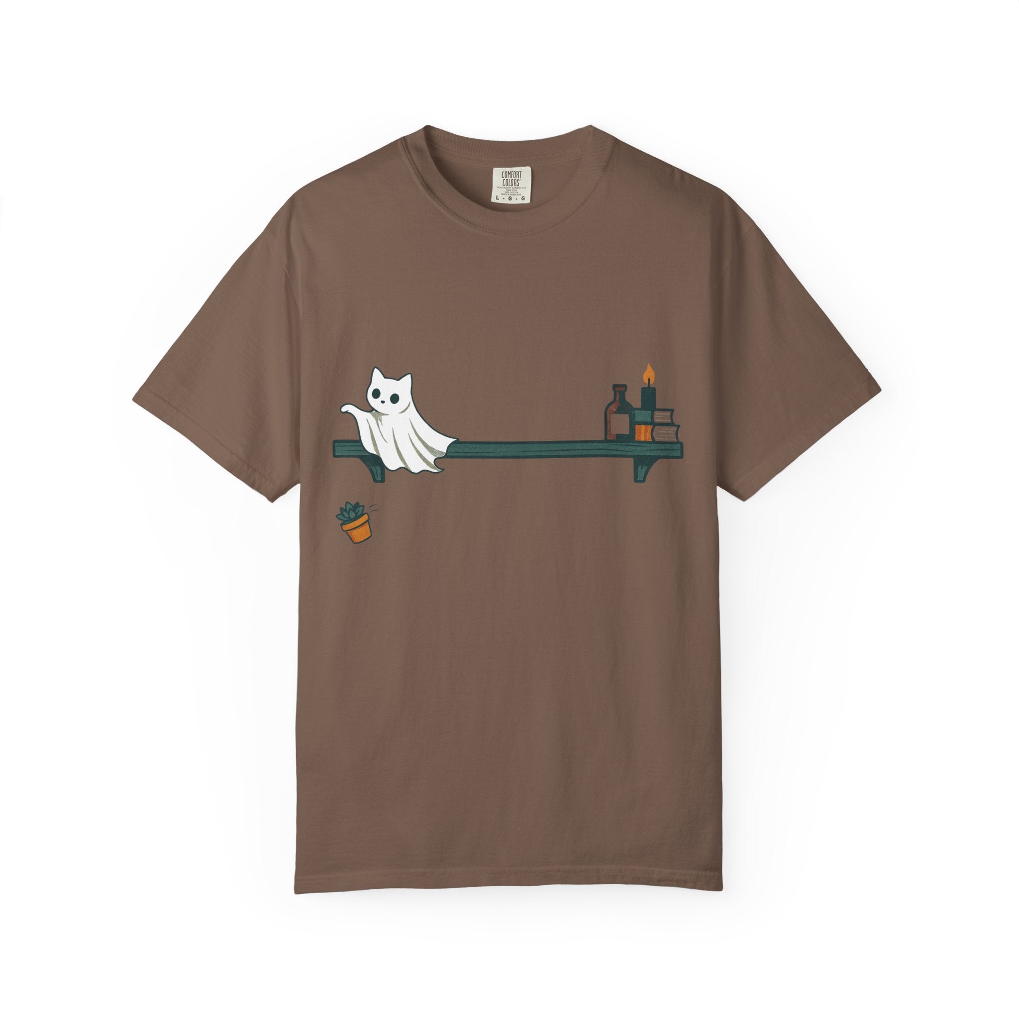 Ghost Cat Knocking Off T-Shirt