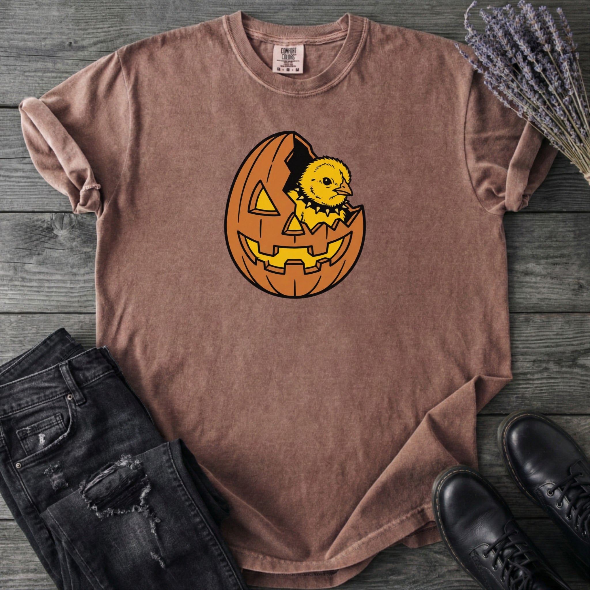 Jack-O-Lantern Egg Punk Chick T-Shirt