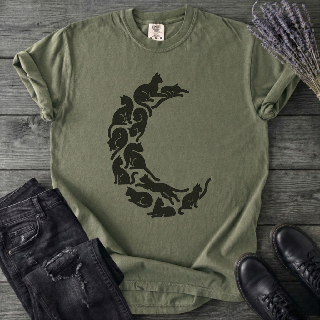 Crescent Moon Black Cats T-Shirt