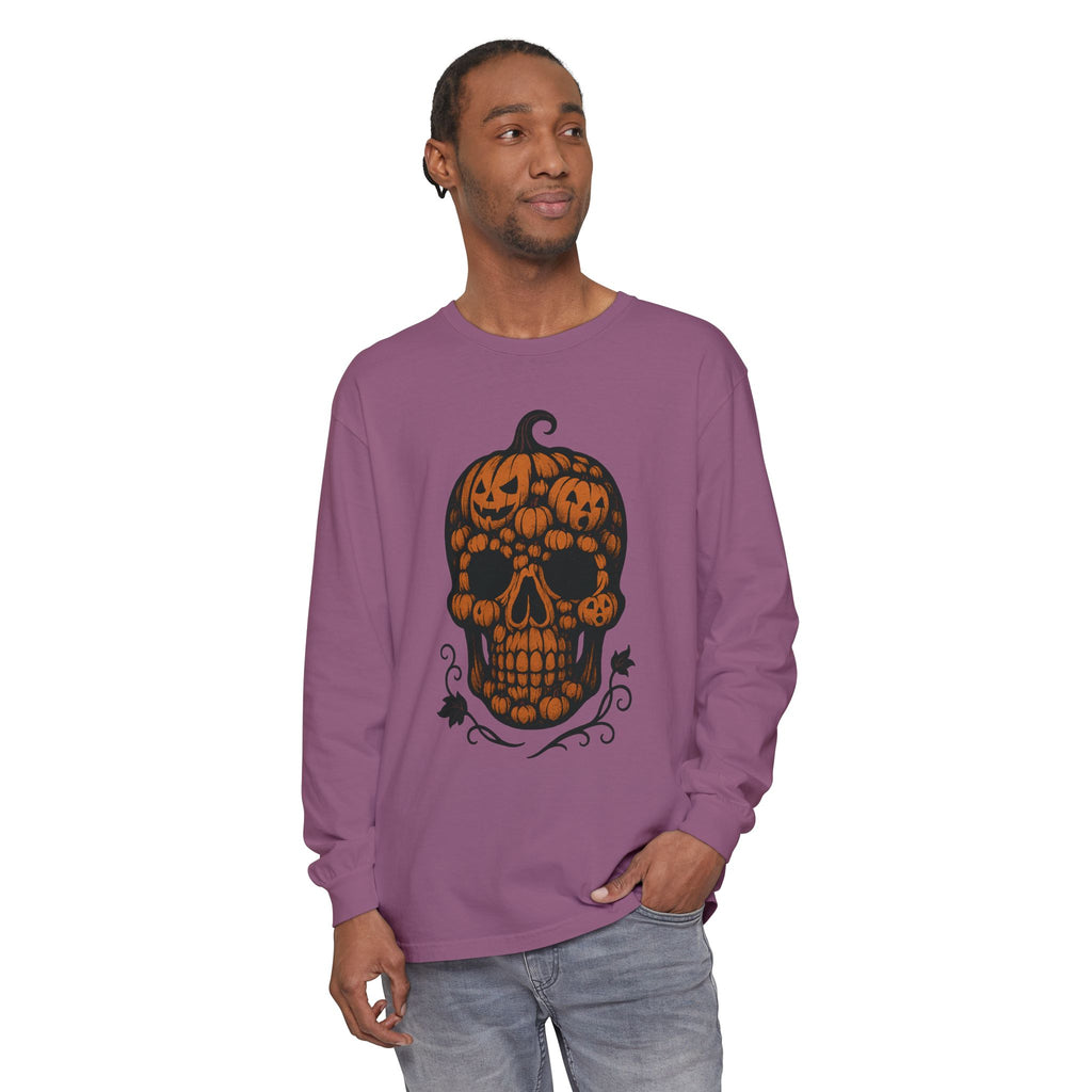 Pumpkin Skull Long Sleeve T-Shirt