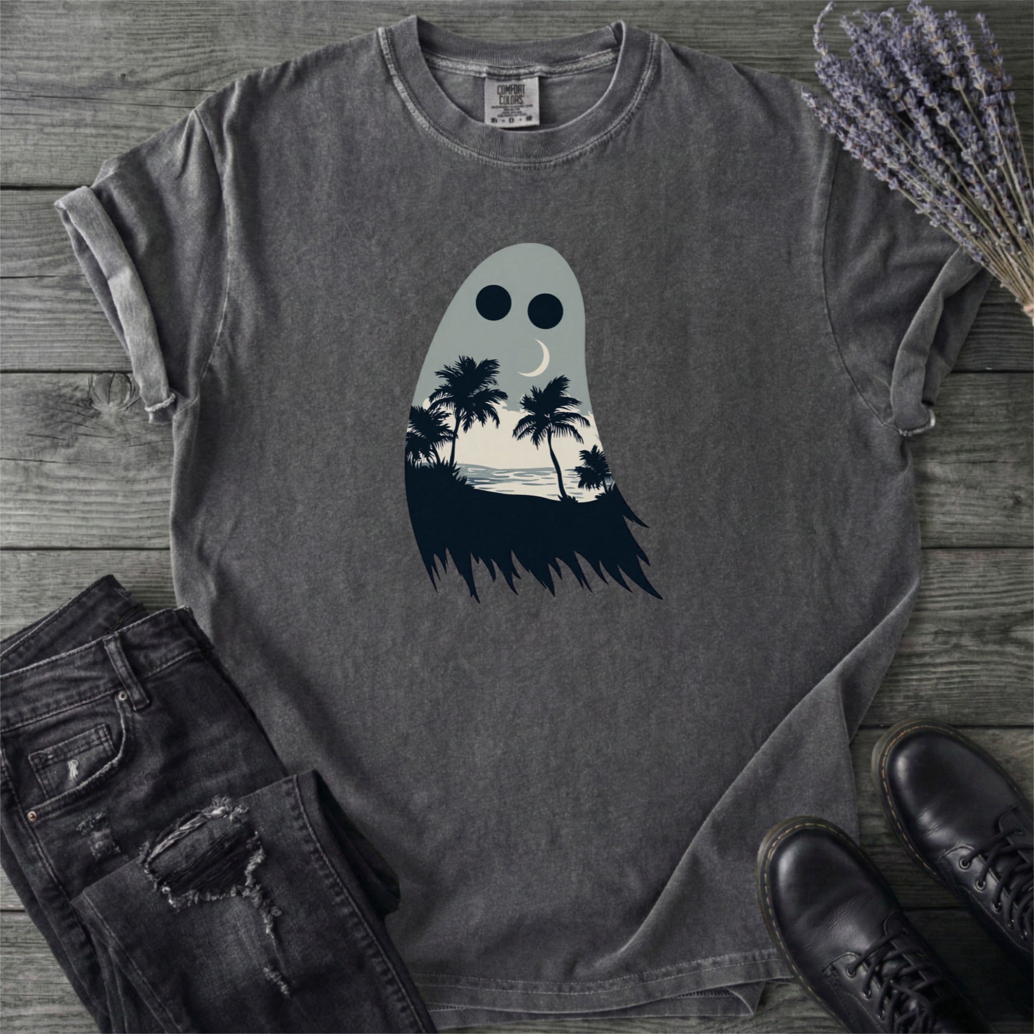 Tropical Ghost Silhouette T-Shirt