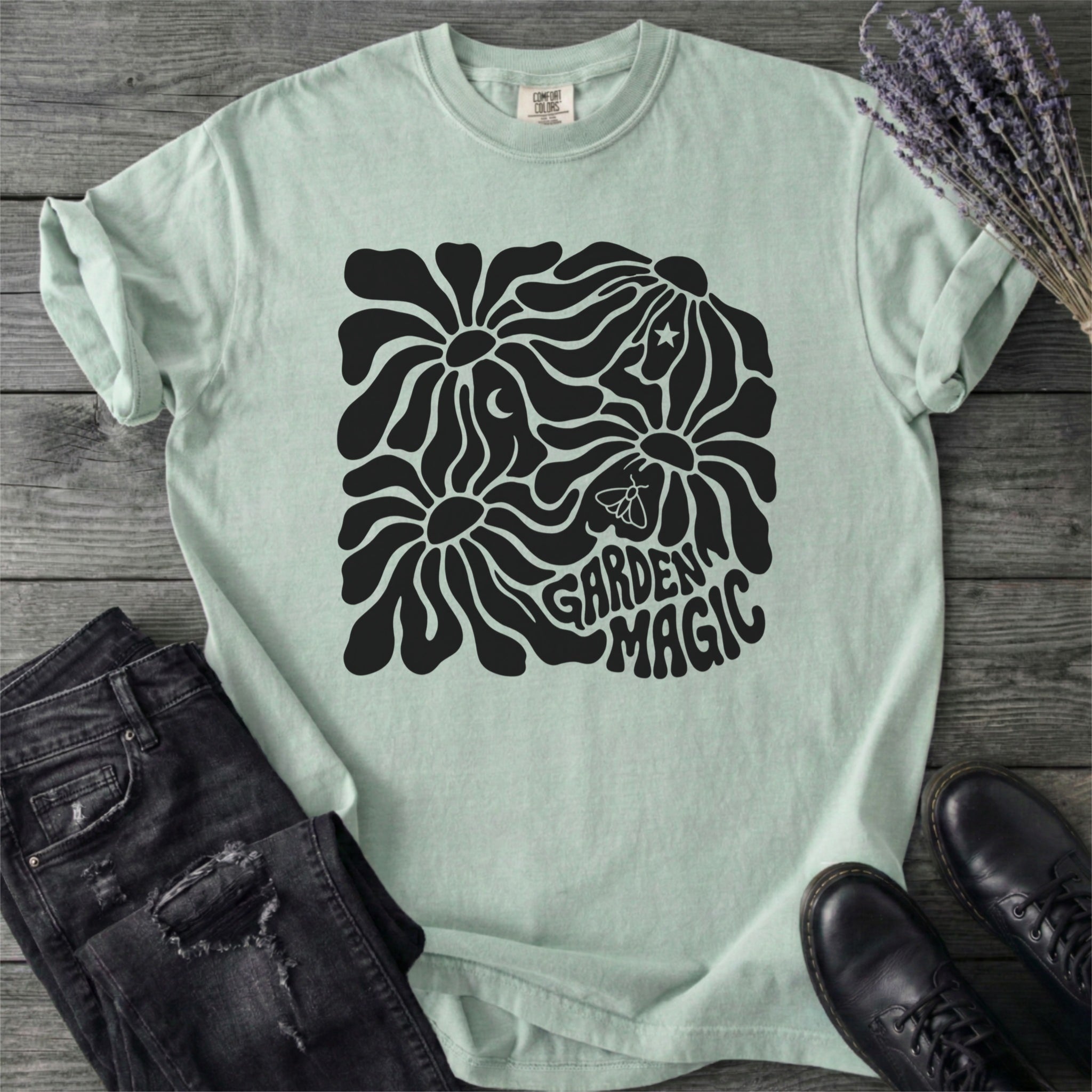 Garden Magic Retro Flowers T-Shirt