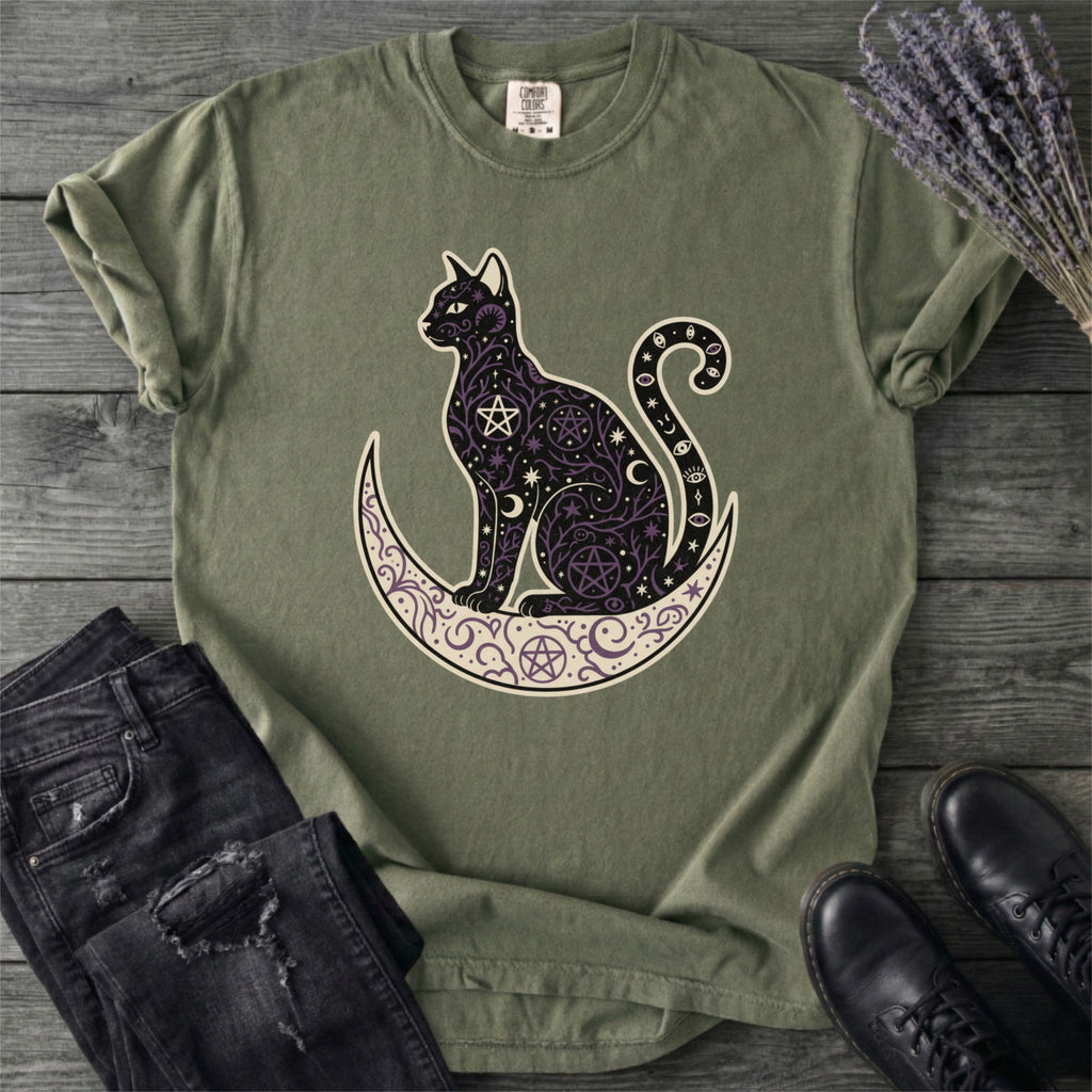 Celestial Cat Silhouette T-Shirt