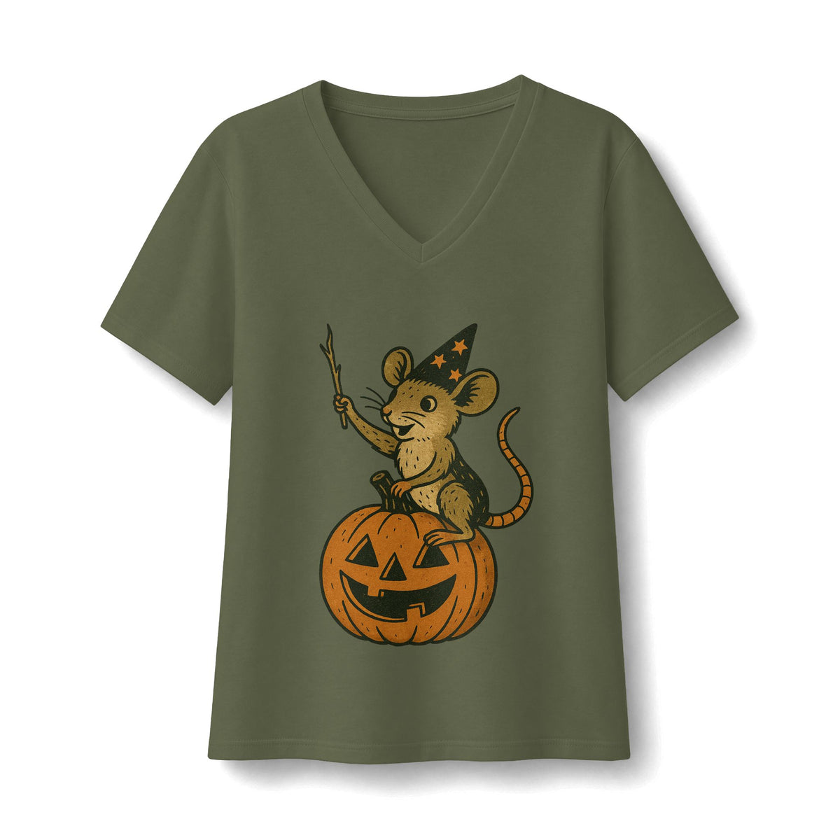 Mouse Witch V-Neck T-Shirt