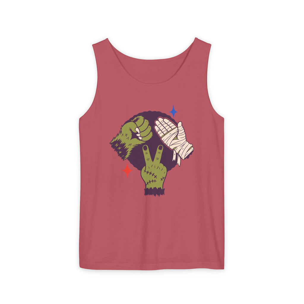 Classic Monster Rock Paper Scissor Game Tank Top