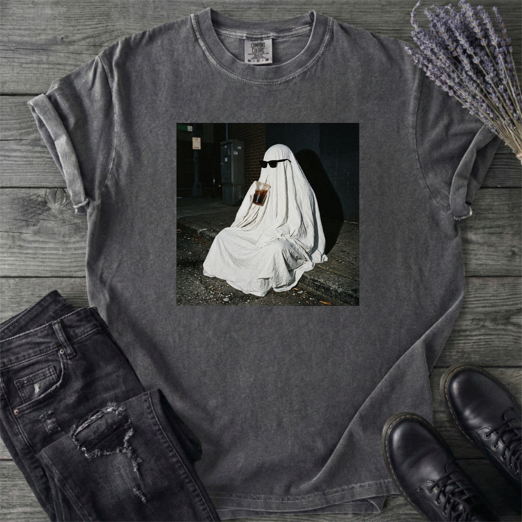 Sheet Ghost Iced Coffee Curb Meme T-Shirt