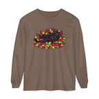 Black Cat Rolling Leaves Long Sleeve T-Shirt