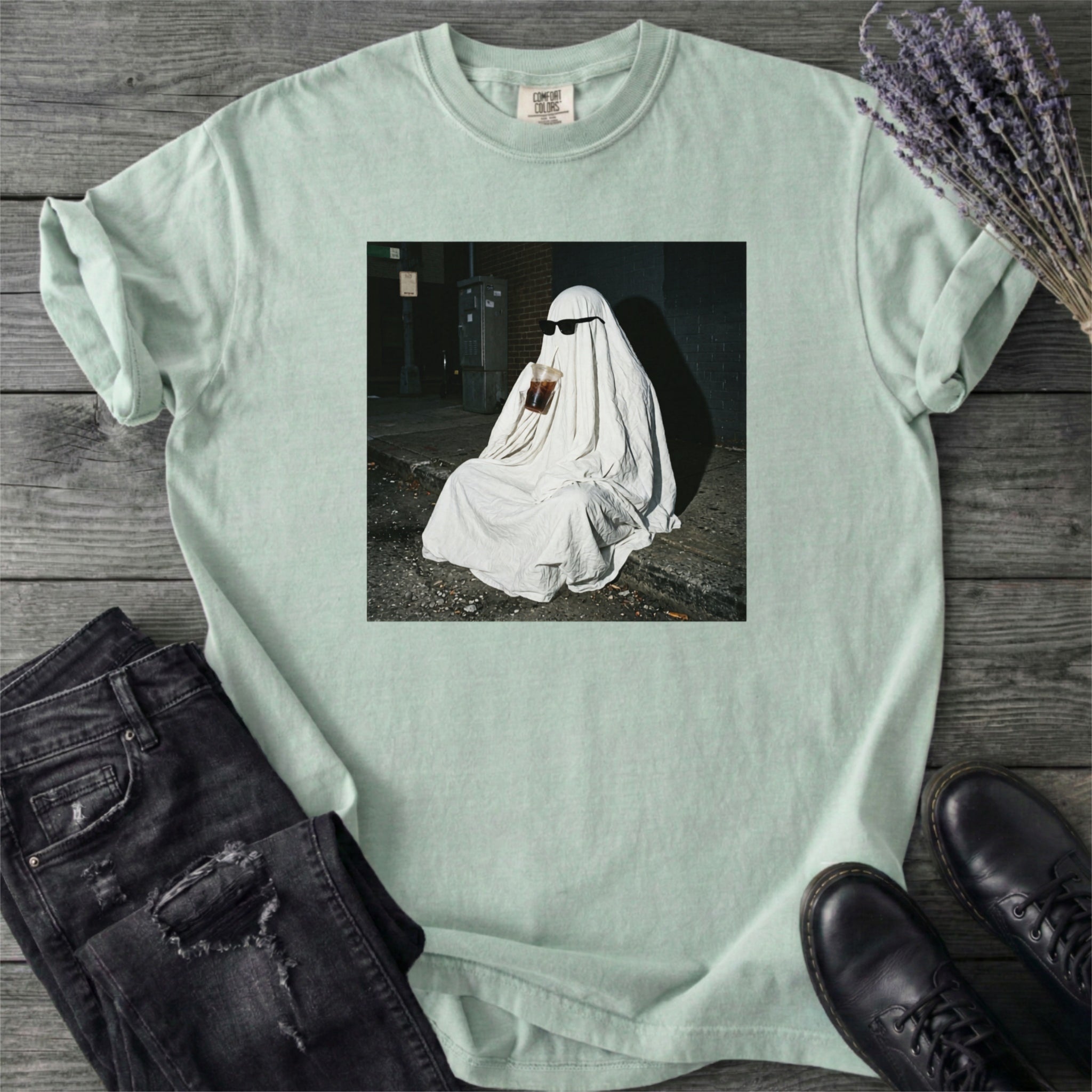 Sheet Ghost Iced Coffee Curb Meme T-Shirt