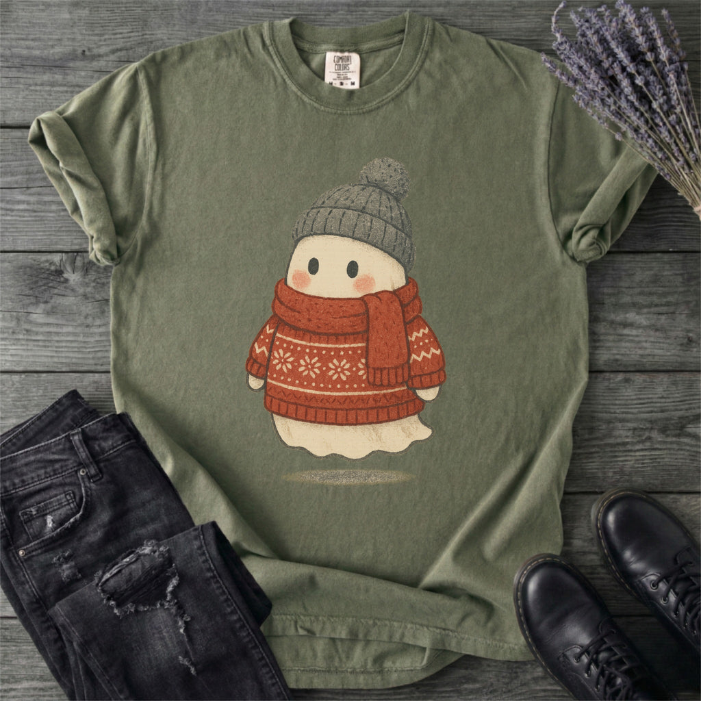 Cozy Ghost Holiday T-Shirt