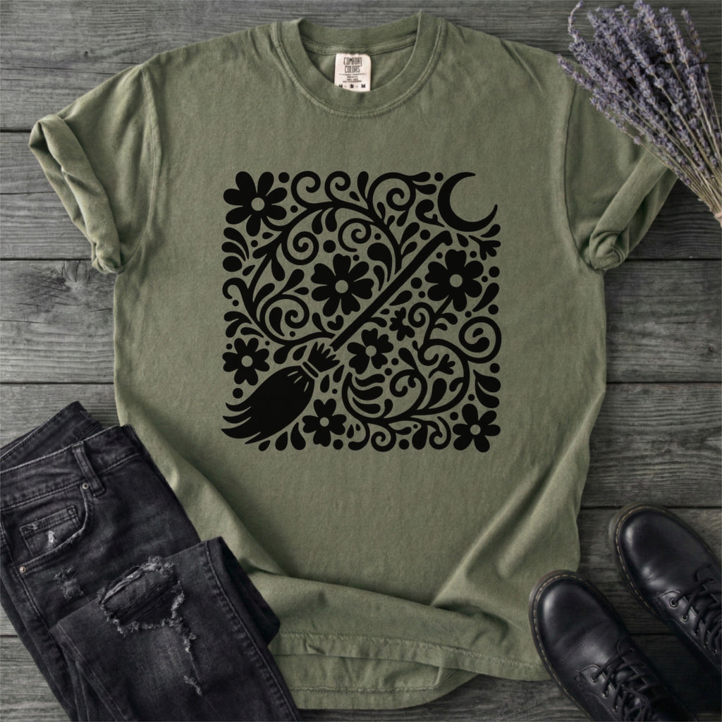 Witch'S Broom Floral T-Shirt