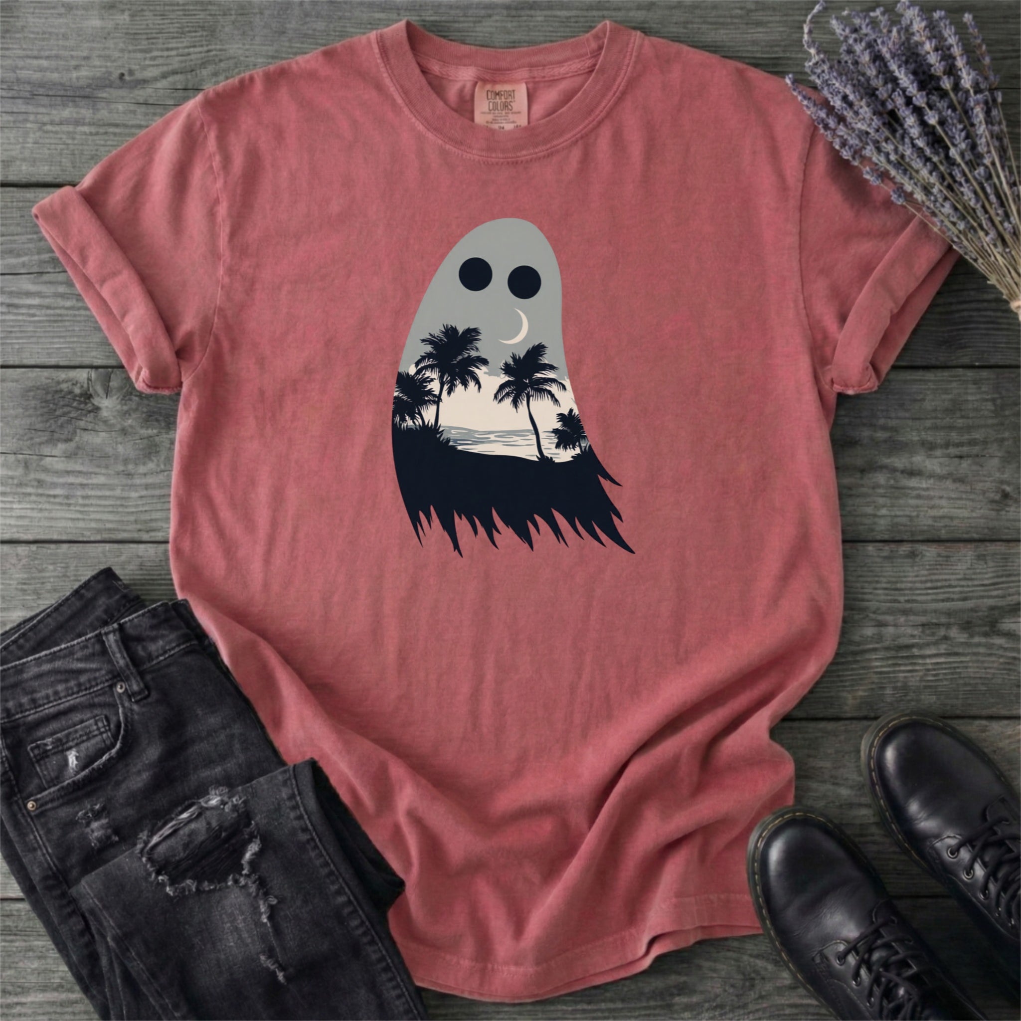 Tropical Ghost Silhouette T-Shirt