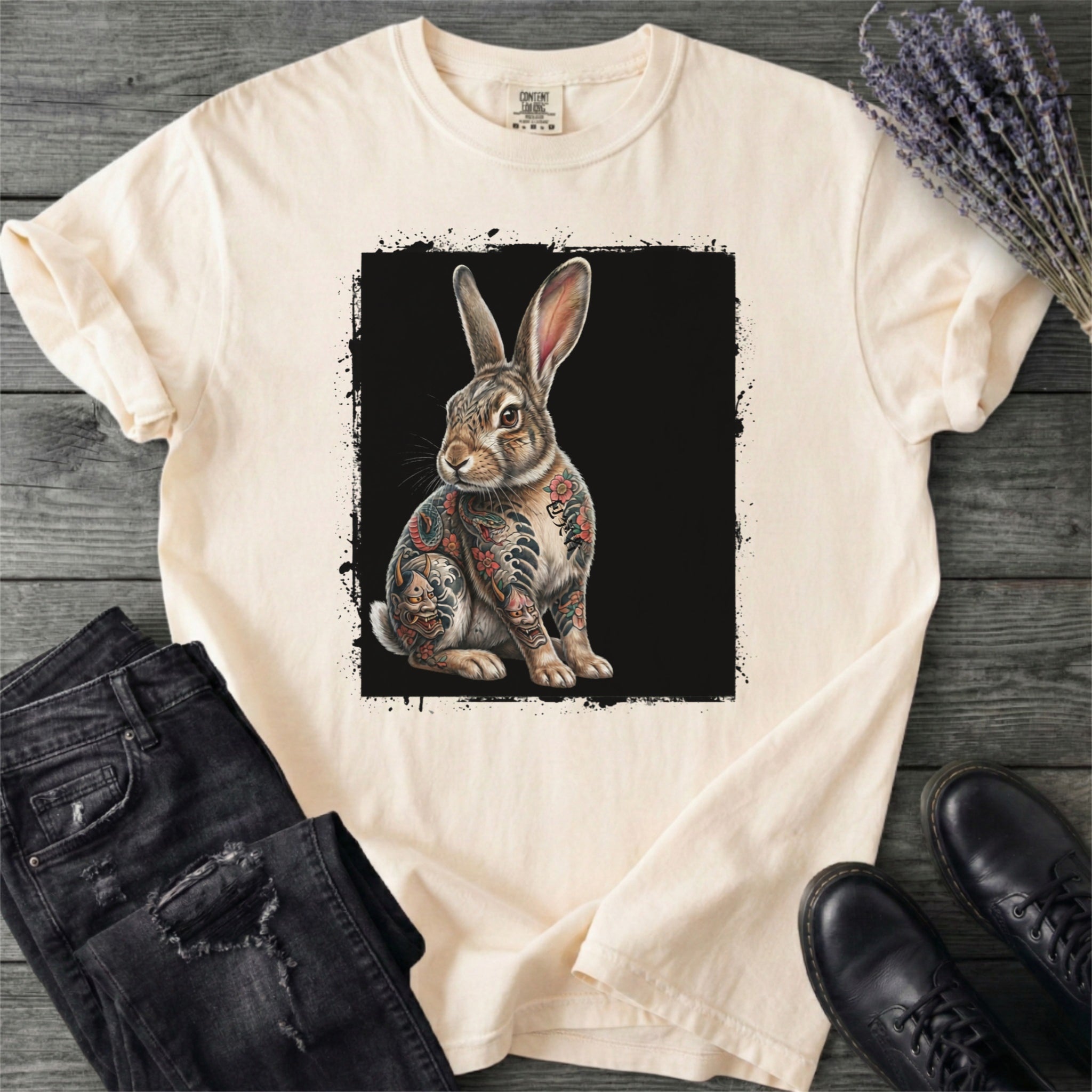 Grunge Tattoo Rabbit T-Shirt