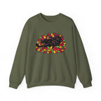 Black Cat Rolling Leaves Sweatshirt