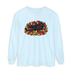Black Cat Rolling Leaves Long Sleeve T-Shirt