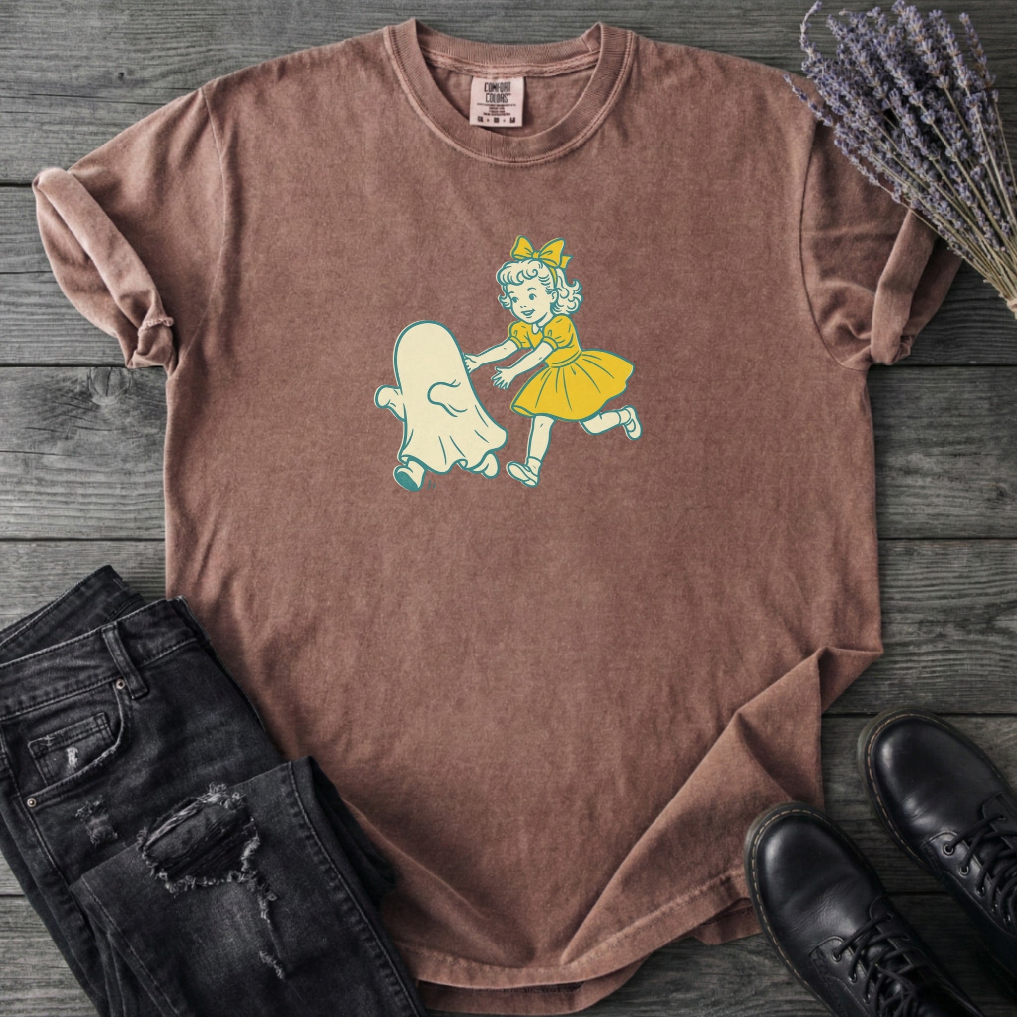 Girl Chasing Ghost T-Shirt