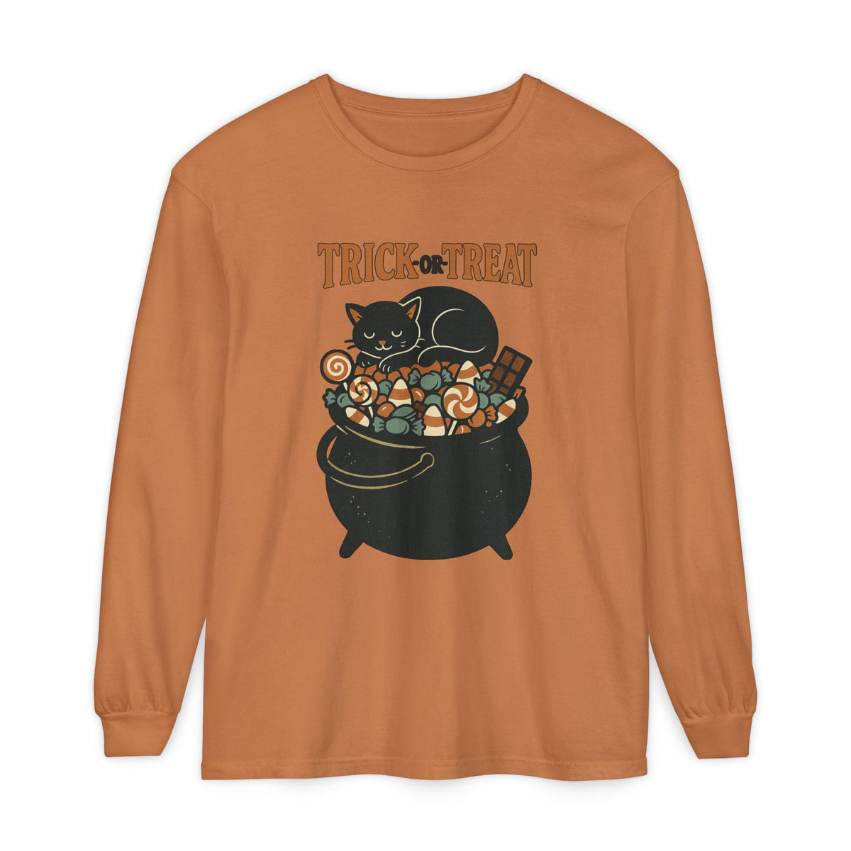Trick Or Treat Candy Cauldron Long Sleeve T-Shirt