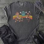 Retro Rainbow Unicorn Ghost Skeleton T-Shirt