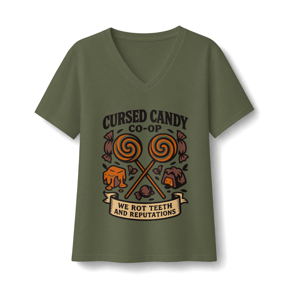Cursed Candy Co Op V-Neck T-Shirt