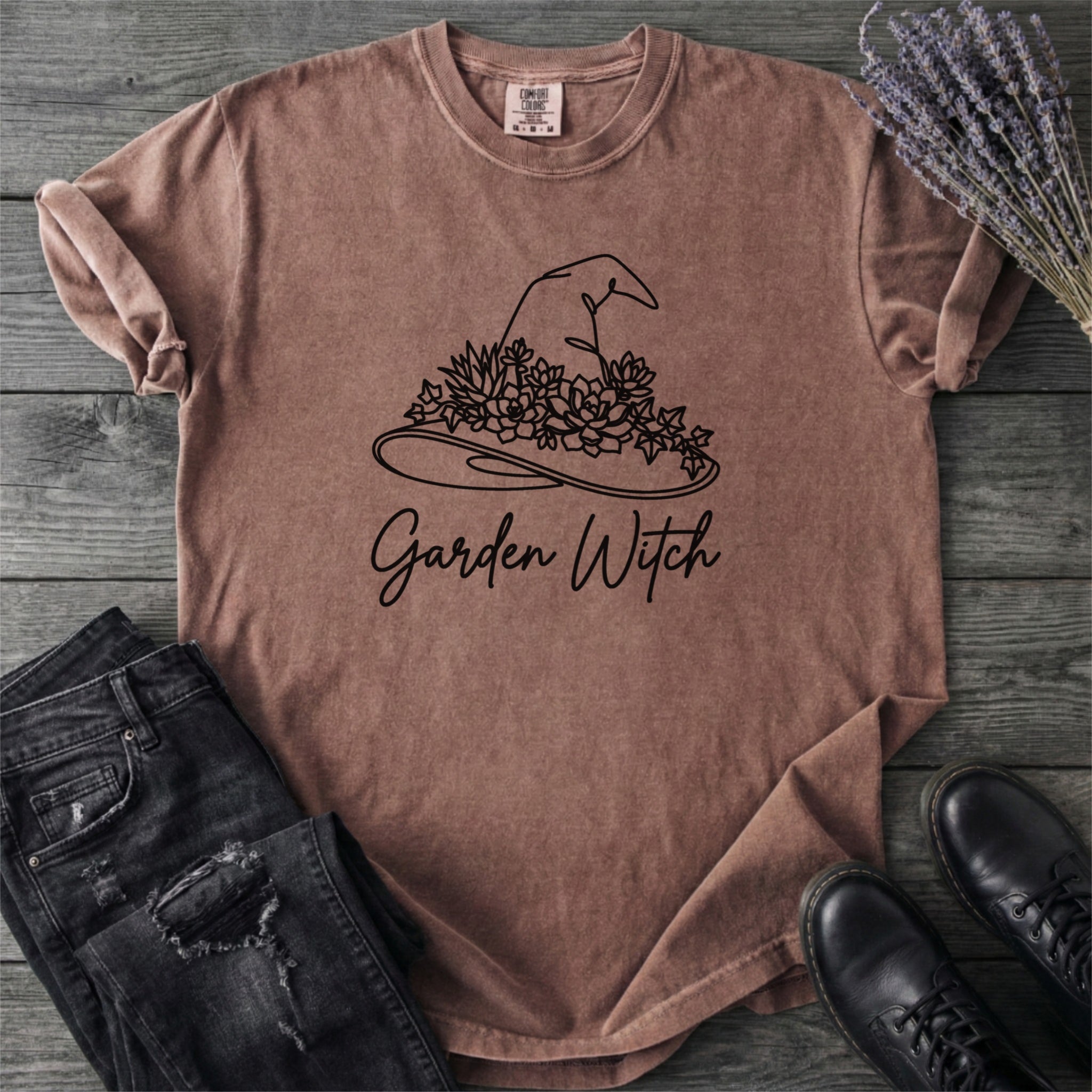 Garden Witch Floral Hat T-Shirt