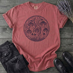 Linocut Mushroom Circle T-Shirt