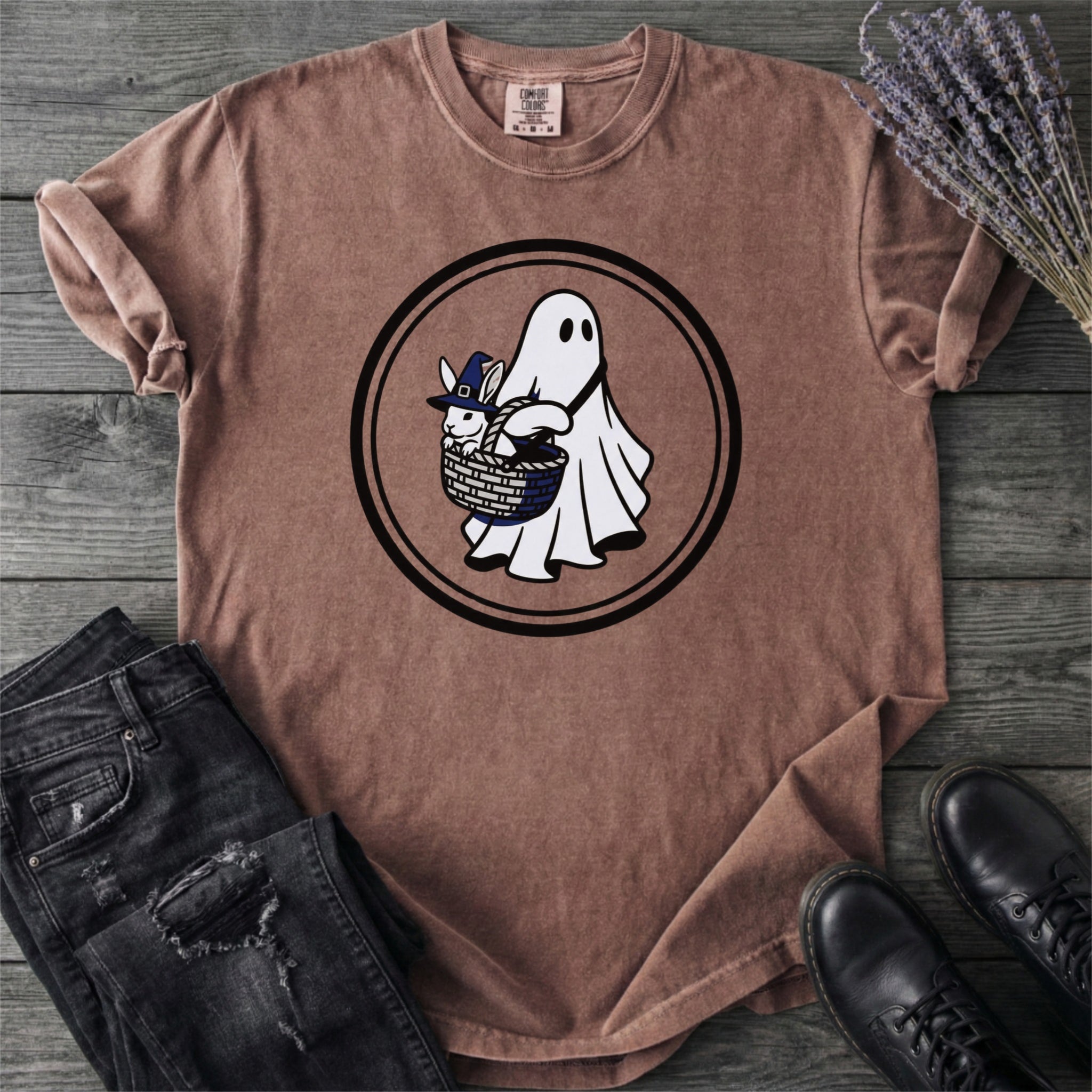 Ghost Bunny Basket T-Shirt