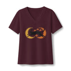 Witch Cat Celestial Ufo V-Neck T-Shirt