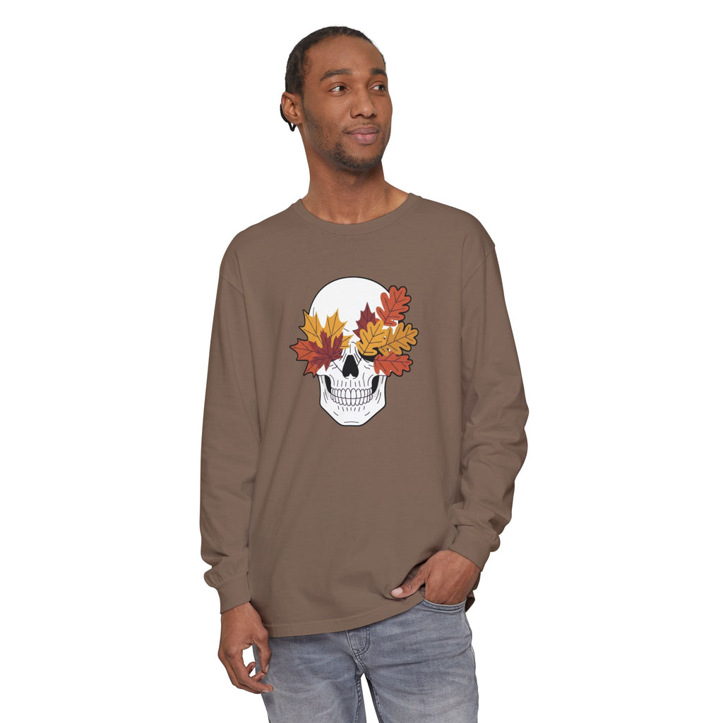Fall Leaf Skull Long Sleeve T-Shirt