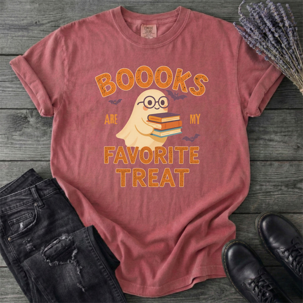 Books Are My Favorite Treat Ghost T-Shirt