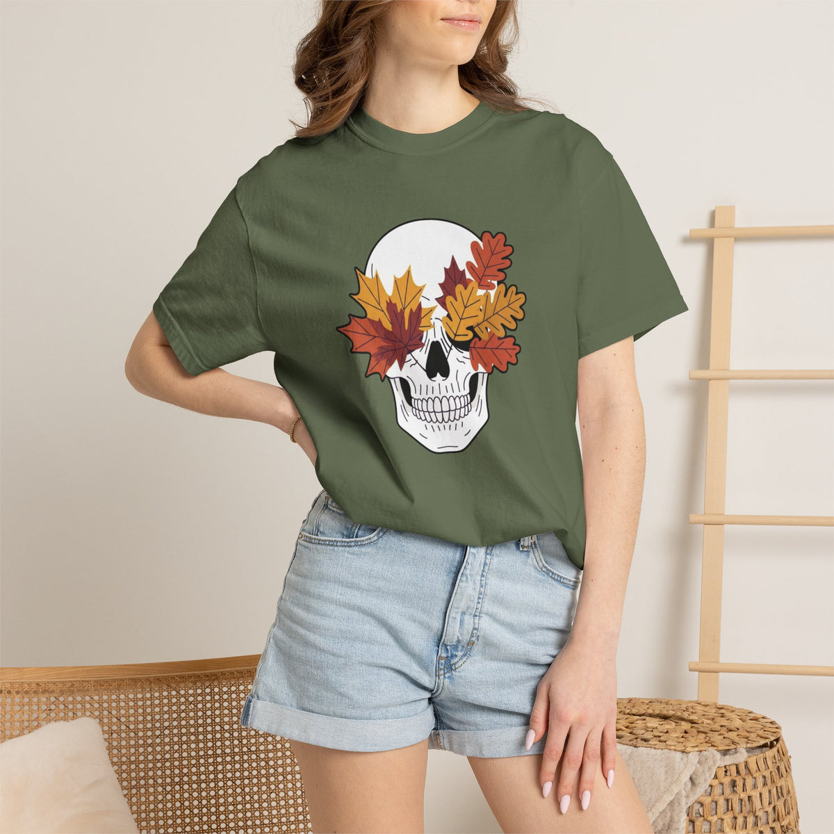 Fall Leaf Skull T-Shirt