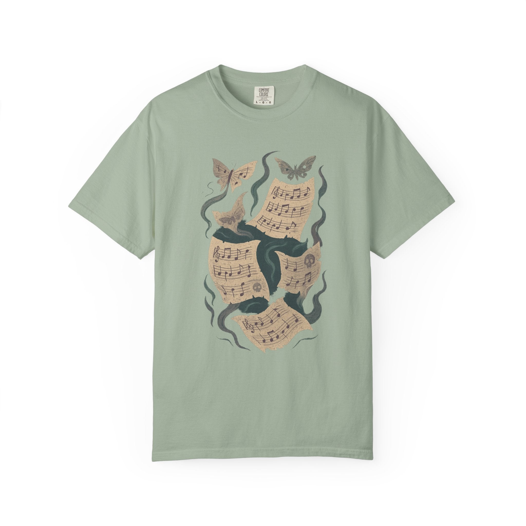 Haunted Sheet Music Moth T-Shirt