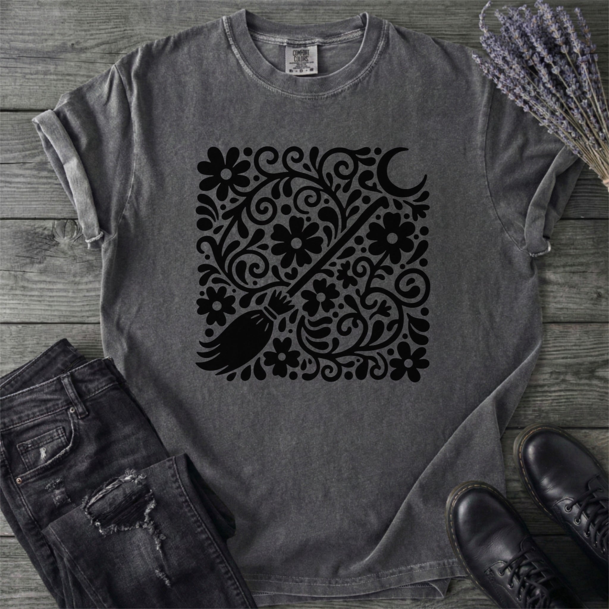 Witch'S Broom Floral T-Shirt