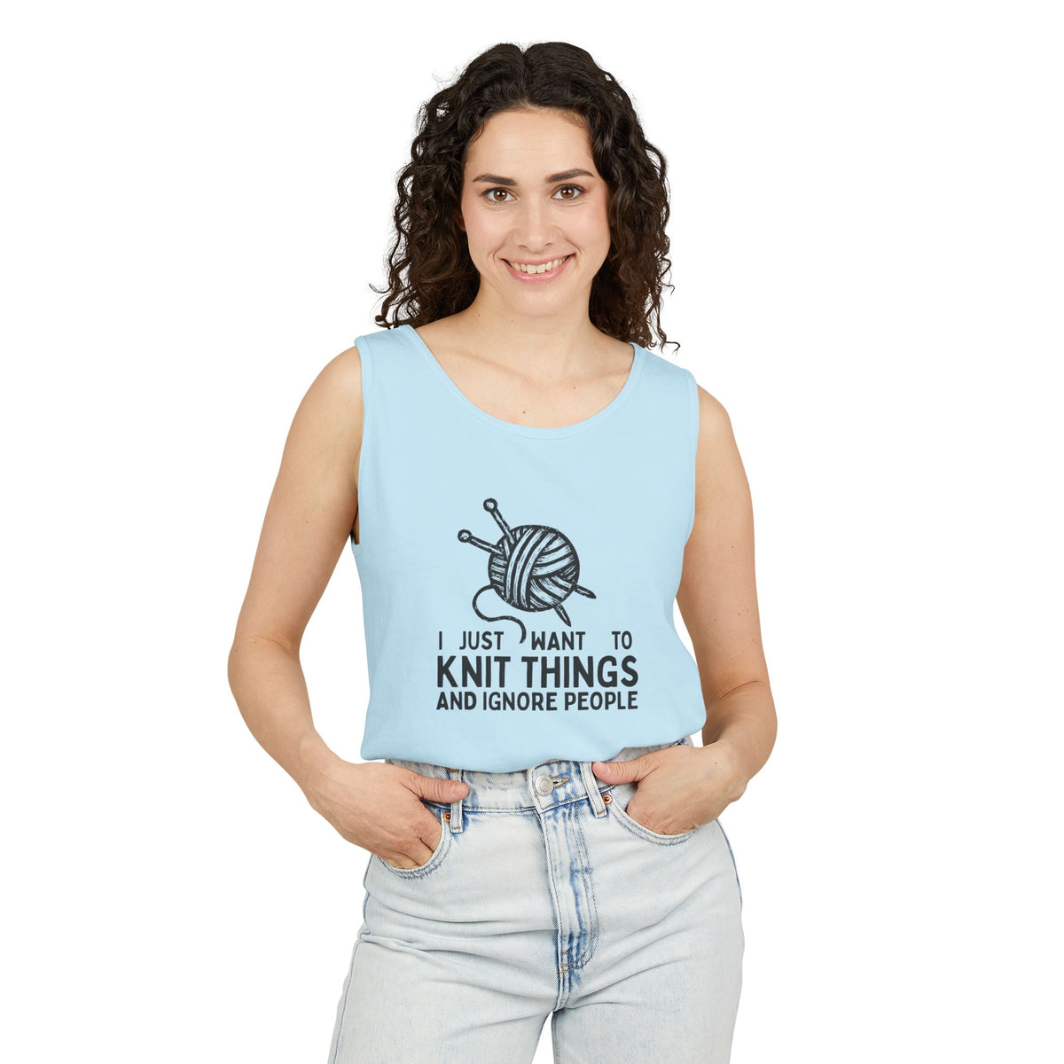 Knit Things And Ignore People Tank Top