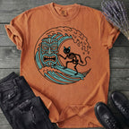Surfing Cat Skeleton T-Shirt