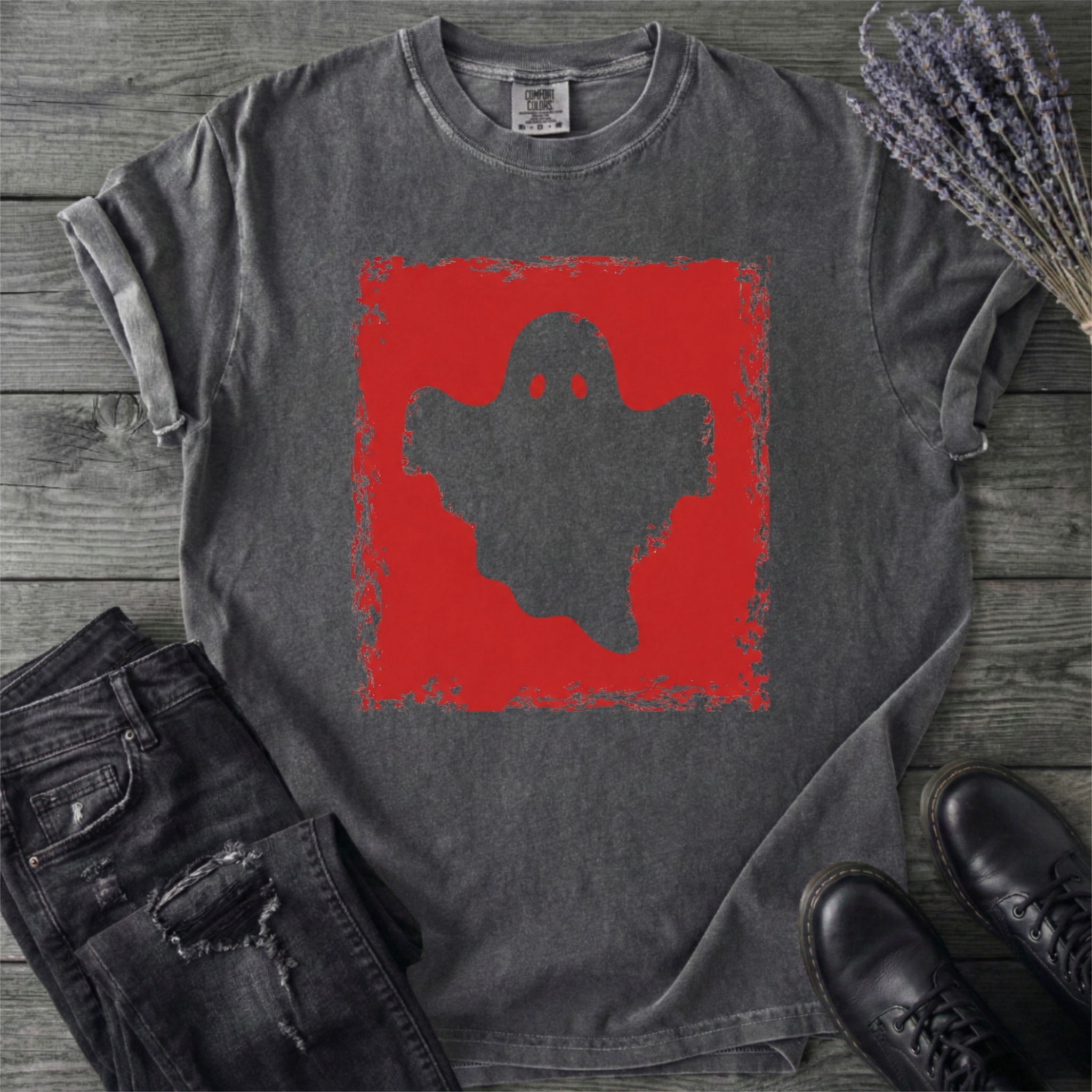 Grunge Stencil Ghost T-Shirt