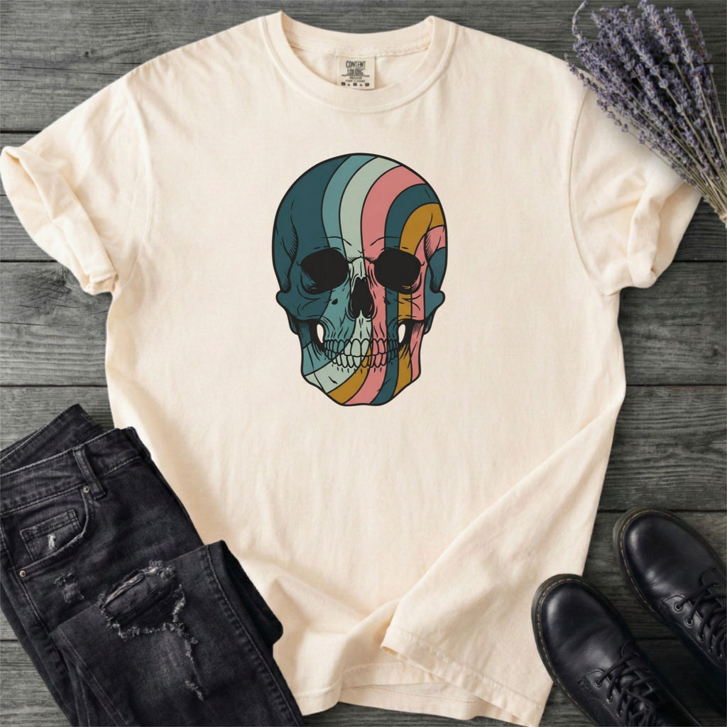 Psychedelic Striped Skull T-Shirt