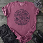 Linocut Mushroom Circle T-Shirt