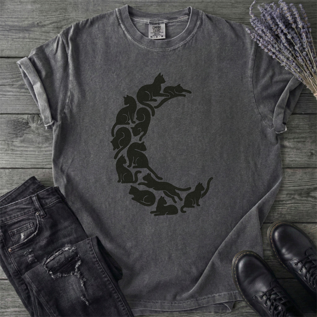 Crescent Moon Black Cats T-Shirt