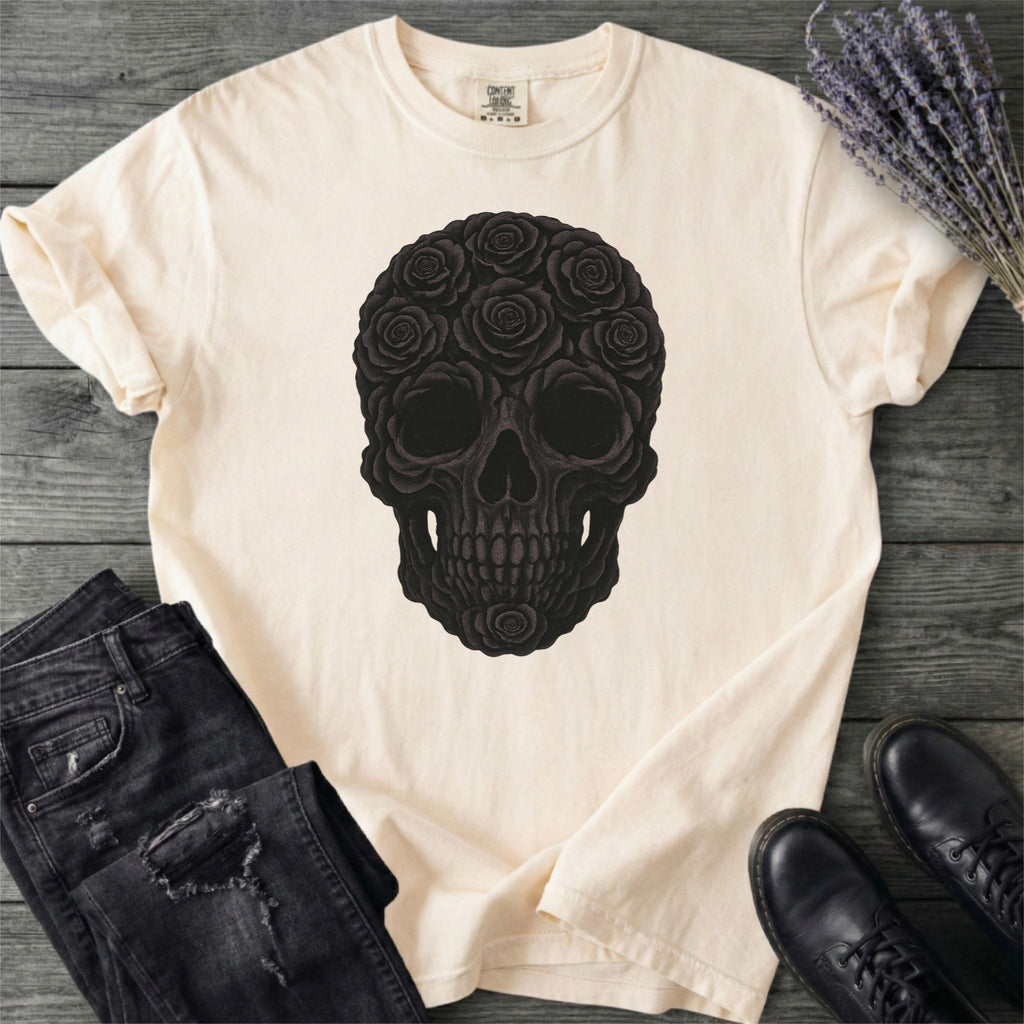 Black Rose Skull T-Shirt