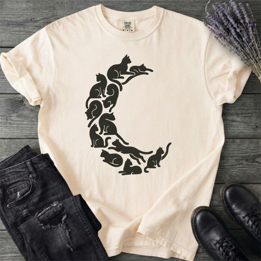 Crescent Moon Black Cats T-Shirt