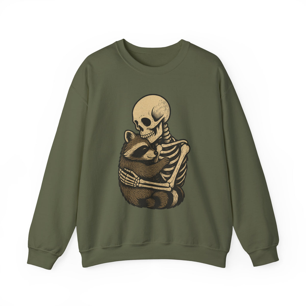 Skeleton Raccoon Hug Sweatshirt