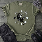 Black Cat Pouncing On Moon Phases T-Shirt