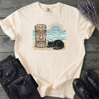 Black Cat Tiki Beach T-Shirt