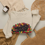 Black Cat Rolling Leaves Sweatshirt