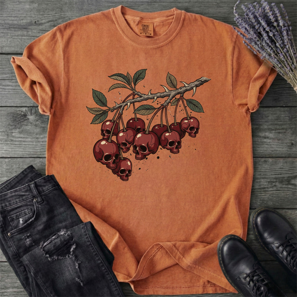 Botanical Branch Of Skull Cherries T-Shirt