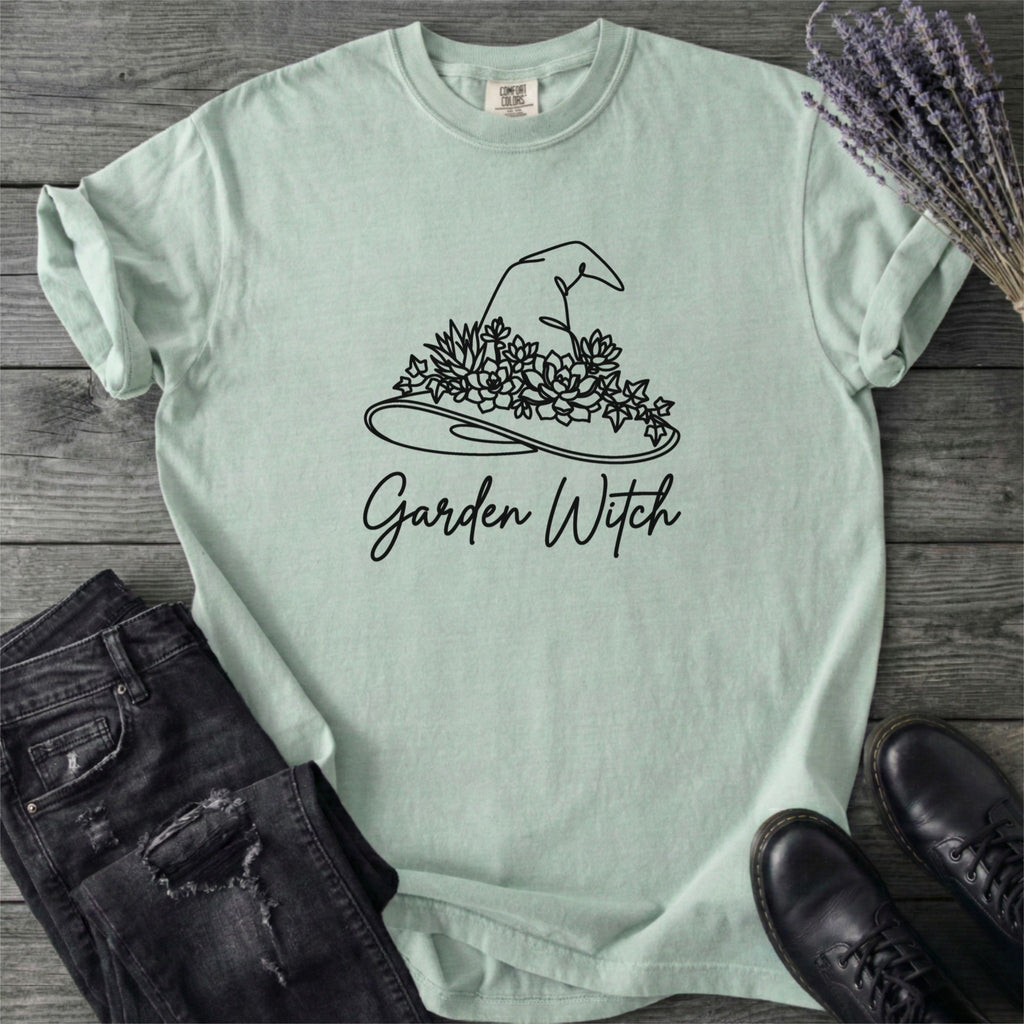 Garden Witch Floral Hat T-Shirt