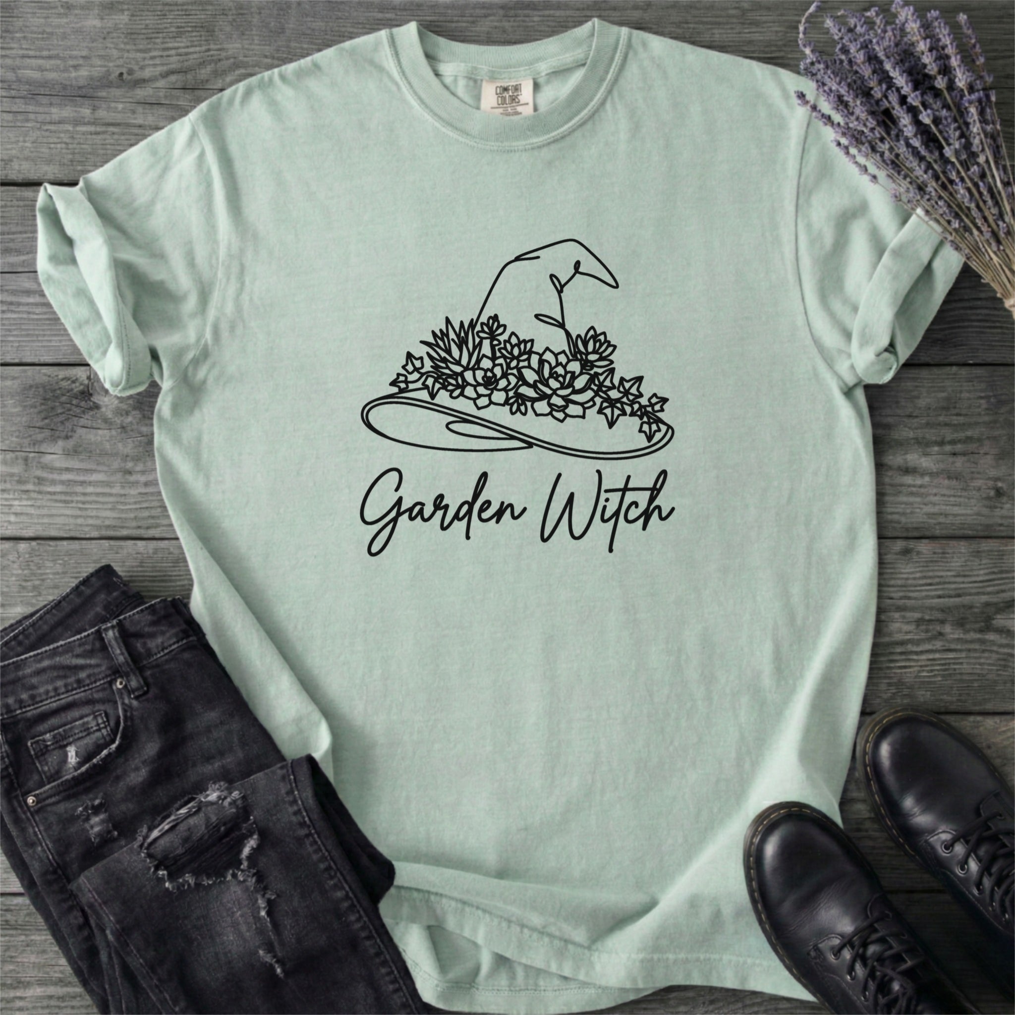 Garden Witch Floral Hat T-Shirt
